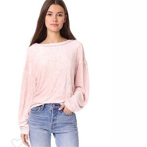 We The Free Milan Crushed Pink Velvet Layered Top Size Small Free People